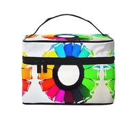 WXZYFP Colored crayon circles Travel cosmetic bag, essential for outdoor travel enthusiasts, has a simple internal structure.