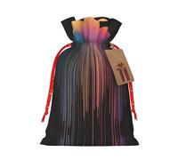 WXZYFP Colorful rainbow rain Linen drawstring gift bag, Christmas, birthday, party gift packaging, easy to wash
