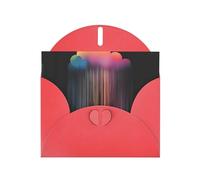 WXZYFP Colorful rainbow rain Red Pearlescent paper greeting cards, shining on both sides, suitable for holiday greetings.
