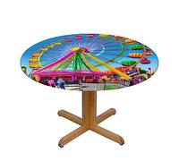 WXZYFP Corlorful Park A Variety of Round Table Covers, Made of 100% Polyester, can Protect The Tabletop.