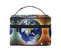 WXZYFP Cosmic Earth Travel cosmetic bag, essential for outdoor travel enthusiasts, has a simple internal structure.