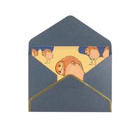 WXZYFP Crooked Owl Black Gold-edged pearlescent paper greeting card, the paper is thick and tough, and it can be opened and closed by folding.