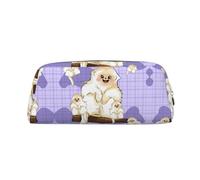 WXZYFP Cute golden monkey The pencil case is made of cross-grain leather (PVC), 100% polyester lining, and full-screen printing