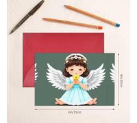 WXZYFP Cute little angel Red Pearlescent paper greeting cards, shining on both sides, suitable for holiday greetings.