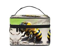 WXZYFP Cute little bee Travel cosmetic bag, essential for outdoor travel enthusiasts, has a simple internal structure.