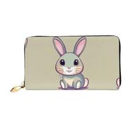 WXZYFP Cute little bunny Leather long wallet, double-sided printing, microfiber leather material, unisex, waterproof and durable
