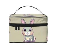WXZYFP Cute little bunny Multifunctional portable cosmetic bag with internal and external layered design, easy to organize various supplies.