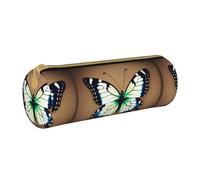 WXZYFP Cute little butterfly Environmentally friendly cross-grain leather pencil case, lightweight and portable, suitable for daily use.