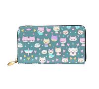 WXZYFP Cute little fox Leather long wallet, double-sided printing, microfiber leather material, unisex, waterproof and durable