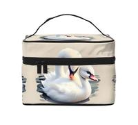 WXZYFP Cute little swan Multifunctional portable cosmetic bag with internal and external layered design, easy to organize various supplies.