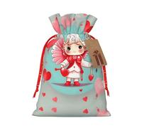 WXZYFP Cute loving boy Linen drawstring gift bag, Christmas, birthday, party gift packaging, easy to wash