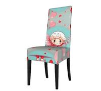 WXZYFP Cute Loving boy Removable Dining Chair Cover, Stretch Material, Quick Recovery Stretch Material, Rich Colors,