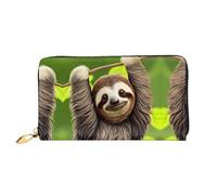 WXZYFP Cute Sloth Leather long wallet, double-sided printing, microfiber leather material, unisex, waterproof and durable