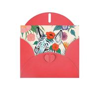 WXZYFP Cute white tiger Red Pearlescent paper greeting cards, shining on both sides, suitable for holiday greetings.
