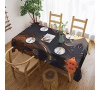 WXZYFP Dark Medium Square lace Print Tablecloth 54x72in, Polyester