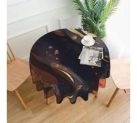WXZYFP Dark MediumSingle-Sided Printed Round Tablecloth, Suitable for Different Occasions and Washable