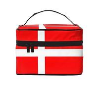 WXZYFP Denmark Danish Flag Travel cosmetic bag, essential for outdoor travel enthusiasts, has a simple internal structure., Black, One Size