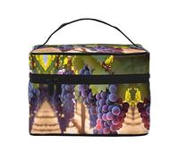 WXZYFP Desert Grapes Travel cosmetic bag, essential for outdoor travel enthusiasts, has a simple internal structure.