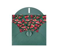 WXZYFP Dream Watermelon Dark Green Pearlescent paper greeting cards, shining on both sides, suitable for holiday greetings.