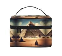 WXZYFP Dreaming of the Pyramids of Khufu Multifunctional portable cosmetic bag with internal and external layered design, easy to organize various supplies.