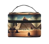 WXZYFP Dreaming of the Pyramids of Khufu Travel cosmetic bag, essential for outdoor travel enthusiasts, has a simple internal structure.