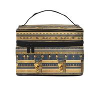 WXZYFP Egyptian Pharaonic Frescoes Multifunctional portable cosmetic bag with internal and external layered design, easy to organize various supplies.