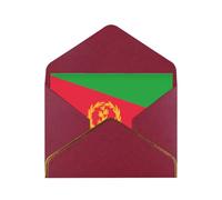 WXZYFP Eritrean flag Dark Red Gold-edged pearlescent paper greeting card, the paper is thick and tough, and it can be opened and closed by folding.