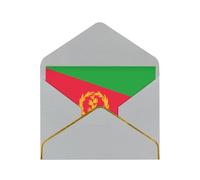 WXZYFP Eritrean flag Light Grey Gold-edged pearlescent paper greeting card, the paper is thick and tough, and it can be opened and closed by folding.