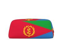 WXZYFP Eritrean flag The pencil case is made of cross-grain leather (PVC), 100% polyester lining, and full-screen printing