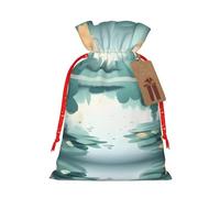 WXZYFP Fallen leaves on a tranquil lake Linen drawstring gift bag, Christmas, birthday, party gift packaging, easy to wash