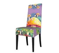 WXZYFP Fantasy Dream Mushroom Removable Dining Chair Cover, Stretch Material, Quick Recovery Stretch Material, Rich Colors,