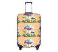 WXZYFP Fantasy Mushroom The protective cover for the suitcase with a double-sided unique print helps you avoid taking the wrong suitcase during travel., White, Large