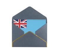WXZYFP Fiji Flag Black Gold-edged pearlescent paper greeting card, the paper is thick and tough, and it can be opened and closed by folding.