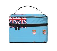 WXZYFP Fiji Flag Multifunctional portable cosmetic bag with internal and external layered design, easy to organize various supplies.
