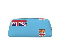 WXZYFP Fiji Flag The pencil case is made of cross-grain leather (PVC), 100% polyester lining, and full-screen printing