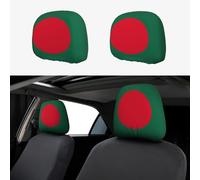 WXZYFP Flag of Bangladesh Car headrest Cover 2 Pack, Suitable for Most Cars, Elastic Band Closure, Direct Installation, Easy to disassemble