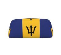 WXZYFP Flag of Barbados The pencil case is made of cross-grain leather (PVC), 100% polyester lining, and full-screen printing