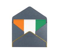 WXZYFP Flag of Cote d'Ivoire Black Gold-edged pearlescent paper greeting card, the paper is thick and tough, and it can be opened and closed by folding.