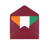 WXZYFP Flag of Cote d'Ivoire Dark Red Gold-edged pearlescent paper greeting card, the paper is thick and tough, and it can be opened and closed by folding.