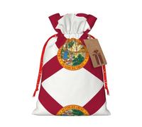 WXZYFP Flag of Florida Linen drawstring gift bag, Christmas, birthday, party gift packaging, easy to wash
