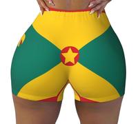 WXZYFP Flag of Grenada Stretch and Comfortable Women's Sports Stretch Shorts, Suitable for Daily Leisure Sports., Black, S