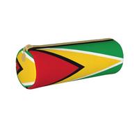 WXZYFP Flag of Guyana Environmentally friendly cross-grain leather pencil case, lightweight and portable, suitable for daily use.