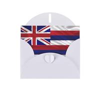 WXZYFP Flag of Hawaii American White Pearlescent paper greeting cards, shining on both sides, suitable for holiday greetings.