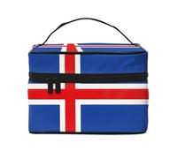 WXZYFP Flag of Iceland Multifunctional portable cosmetic bag with internal and external layered design, easy to organize various supplies.