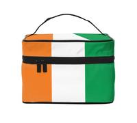 WXZYFP Flag of Ivory Coast Multifunctional portable cosmetic bag with internal and external layered design, easy to organize various supplies.