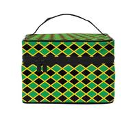 WXZYFP Flag of Jamaica Multifunctional portable cosmetic bag with internal and external layered design, easy to organize various supplies.
