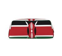 WXZYFP Flag of Kenya The pencil case is made of cross-grain leather (PVC), 100% polyester lining, and full-screen printing