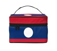 WXZYFP Flag of Laos Multifunctional portable cosmetic bag with internal and external layered design, easy to organize various supplies.