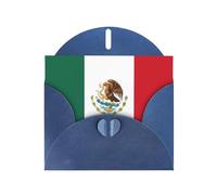 WXZYFP Flag of Mexico Blue Pearlescent paper greeting cards, shining on both sides, suitable for holiday greetings.