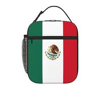WXZYFP Flag of Mexico Portable insulated lunch bag, rich colors, Oxford cloth (100% polyester) + quilting + PEVA